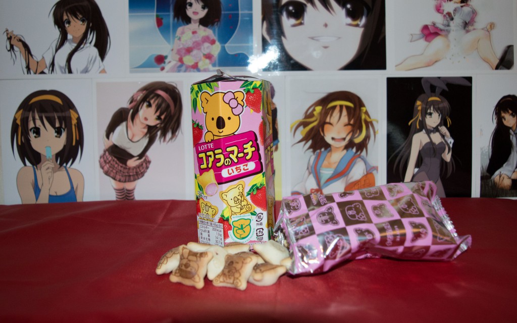 August Japanese Snack Subscription from Oyatsu Box haruhichan.com Japanese candy snacks Koala no March - Strawberry