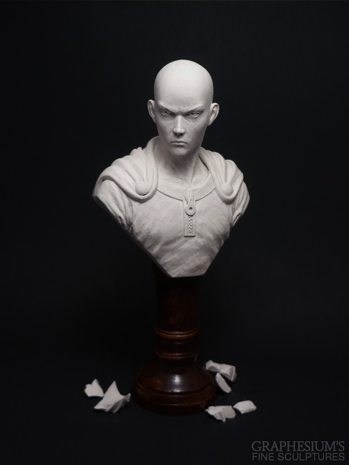 Fan Creates Lifelike Saitama Bust Sculpture