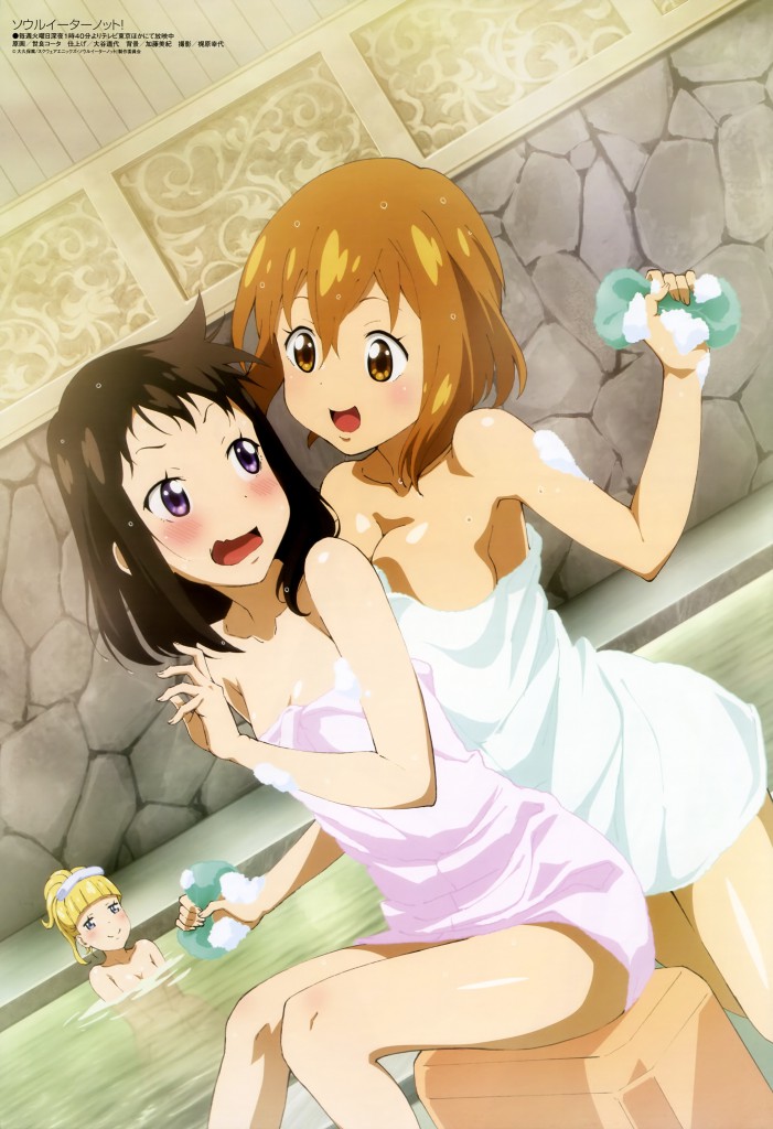 Haruhichan.com Megami MAGAZINE June 2014 posters anya_hepburn bathing cleavage harudori_tsumugi sera_koichita soul_eater soul_eater_not! tatane_meme towel