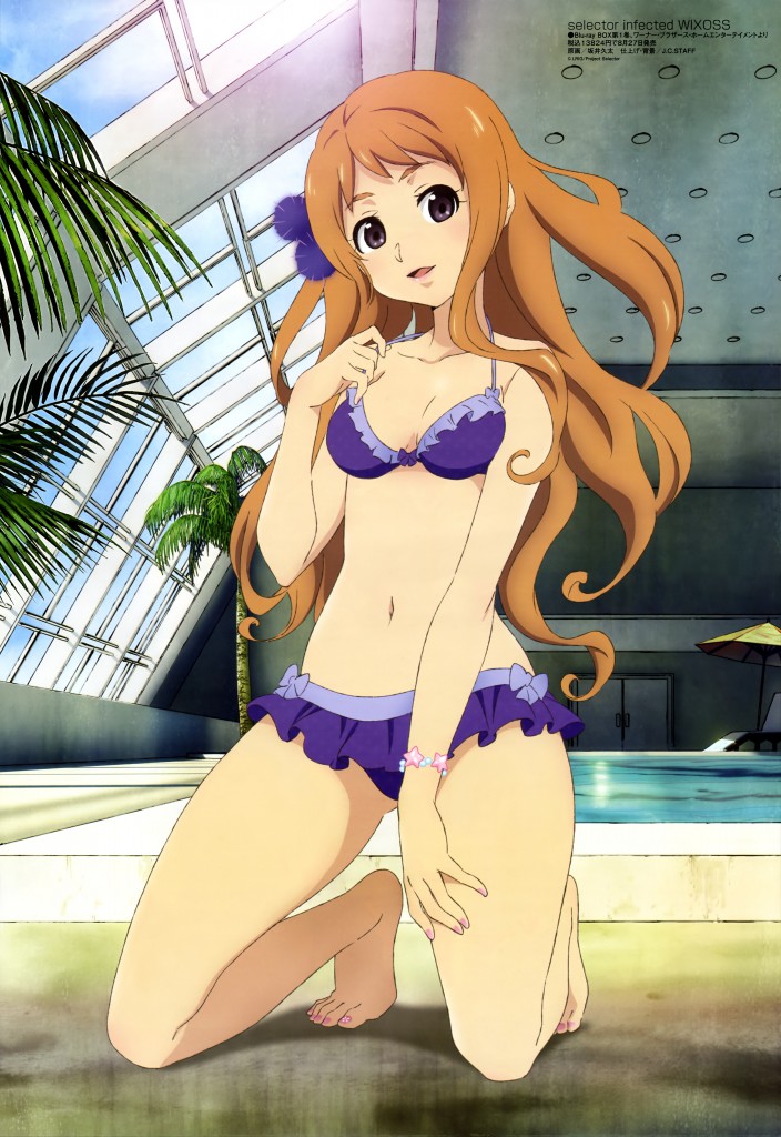 Haruhichan.com Megami magazine August 2014 posters akira_aoi bikini sakai_kyuuta selector_infected_wixoss swimsuits