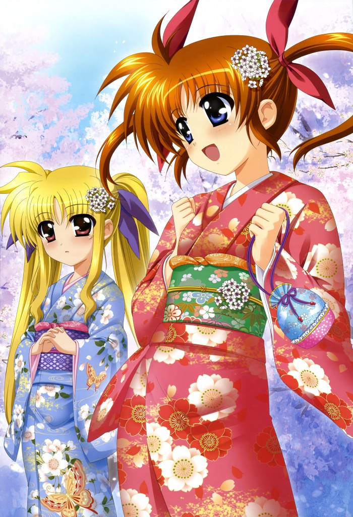 Haruhichan.com NyanType April 2014 posters mahou shoujo lyrical nanoha fate testarossa takamachi nanoha 2