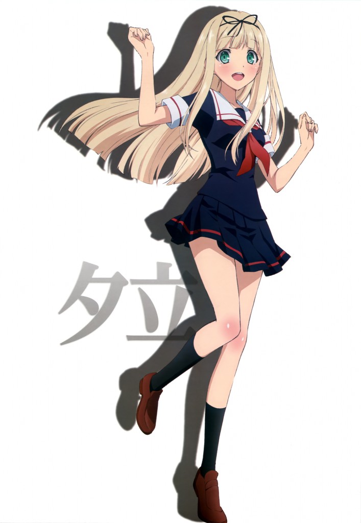 Haruhichan.com NyanType September 2014 posters anthropomorphization kantai_collection seifuku yudachi_(kancolle)