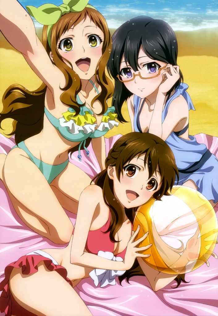 Haruhichan.com NyanType September 2014 posters bikini cleavage fukami_touko glasslip megane nagamiya_sachi swimsuits takayama_yanagi