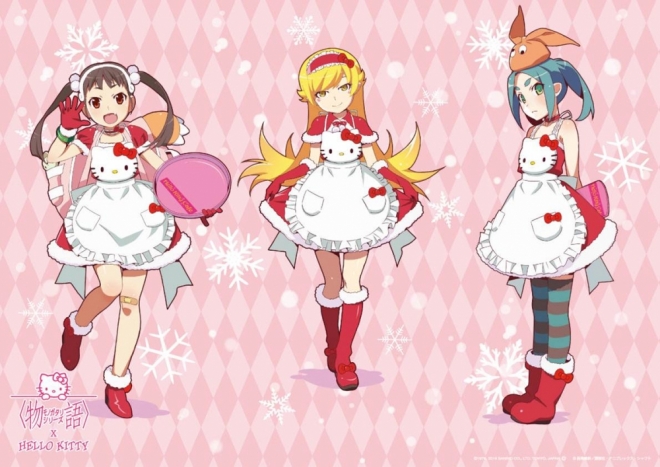 Monogatari x Hello Kitty Cafe Collaboration haruhichan.com anime