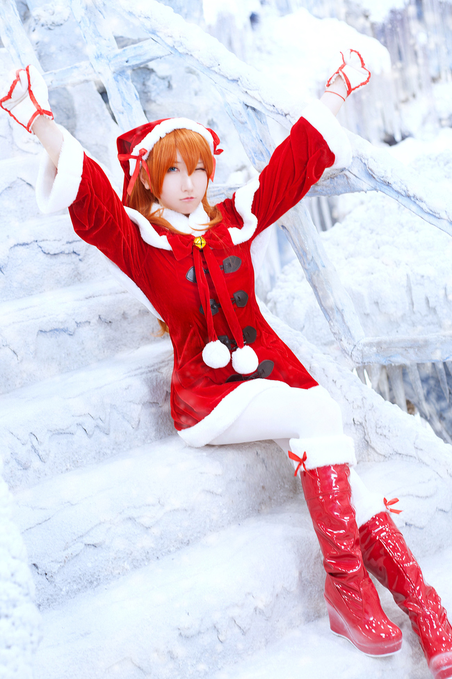Neon Genesis Evangelion Asuka Langley Souryuu Christmas Cosplay 0004