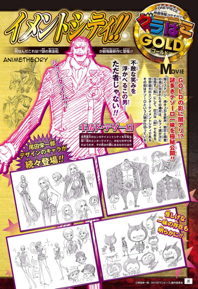 One Piece Film Gold Anime's Character Costumes by Original Creator Unveiled