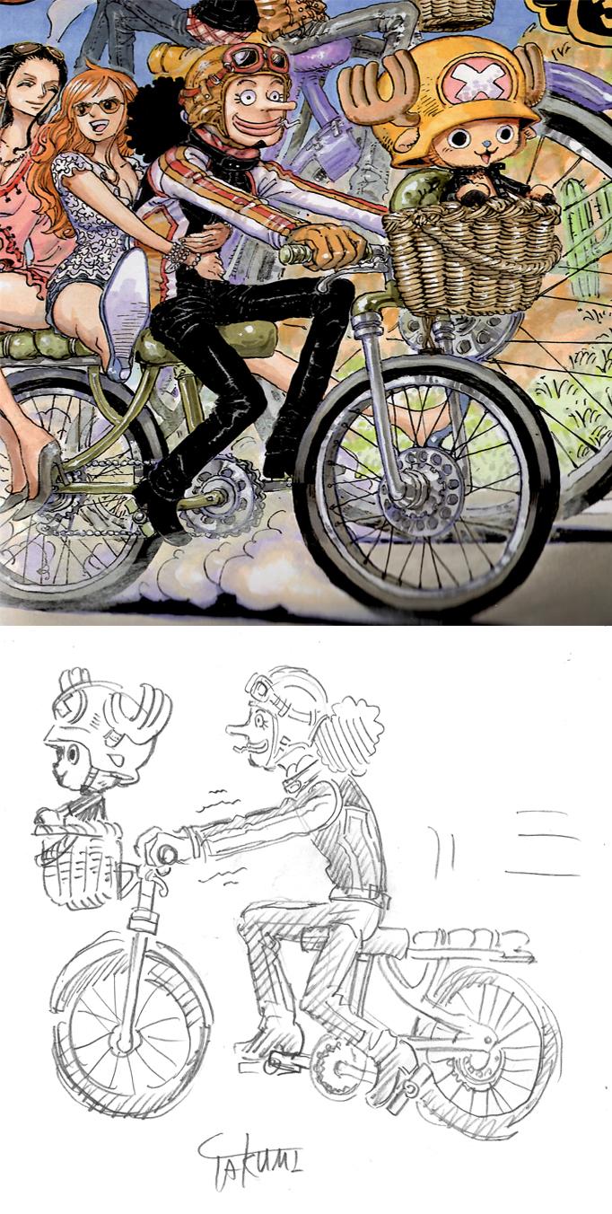 One Piece Illustration Error Spotted by Fans haruhichan.com usopp chopper bike error