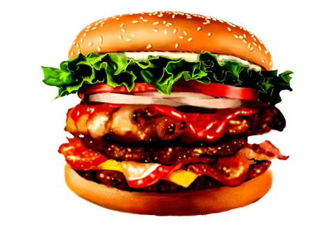 Pixiv Artists Bring Realistic Burger Art to the Table