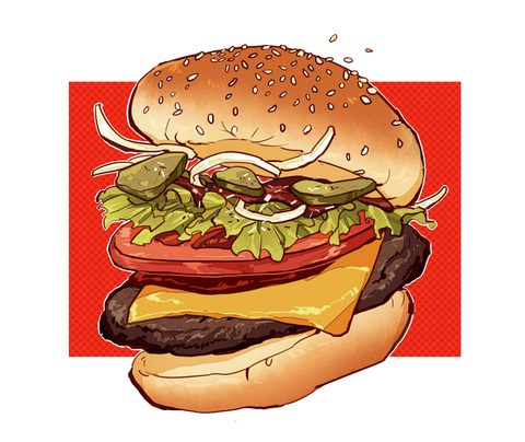 Pixiv Artists Bring Realistic Burger Art to the Table12