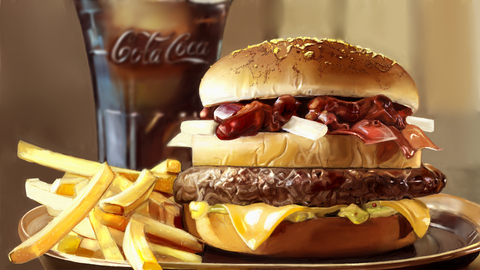Pixiv Artists Bring Realistic Burger Art to the Table2