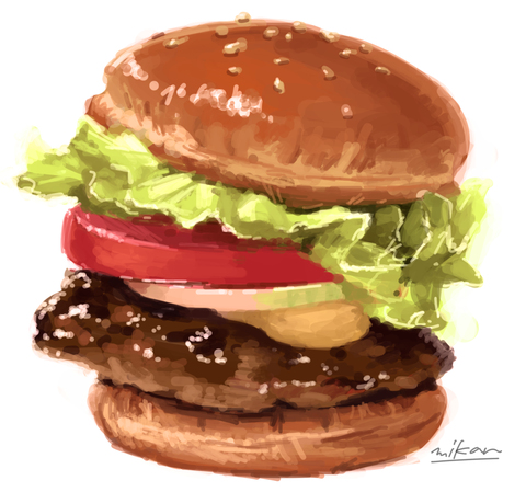 Pixiv Artists Bring Realistic Burger Art to the Table26