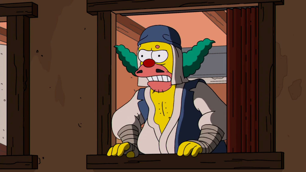 Krusty the Clown as Jigo (Princess Mononoke)