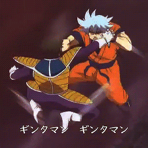 Gintoki Sakata Gintama Dragon Ball Z Fight anime