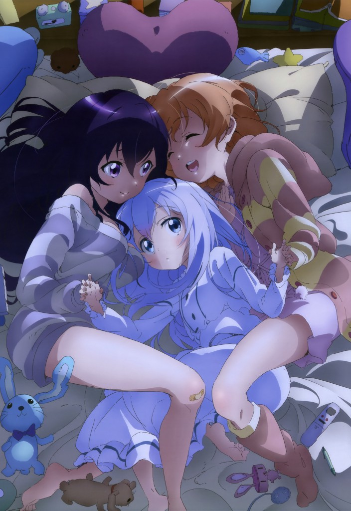 Haruhichan.com NyanType magazine August 2014 posters bandaid gochuumon_wa_usagi_desu_ka  hoto_kokoa kafuu_chino tedeza_rize