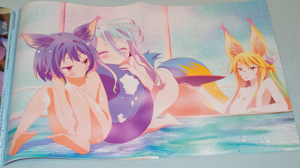 Haruhichan.com NyanType magazine August 2014 posters bathing cleavage hatsuse_izuna kitsune loli miko_(no_game_no_life) naked no_game_no_life shiro_(no_game_no_life)  2