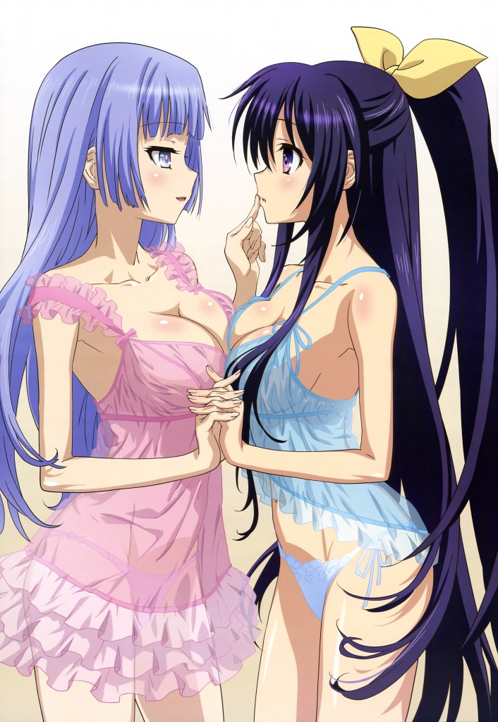 Haruhichan.com NyanType magazine August 2014 posters cleavage date_a_live izayoi_miku lingerie pantsu see_through string_panties symmetrical_docking tagme yatogami_tooka