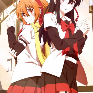 Megami MAGAZINE April 2015 anime posters Haruhichan.com Mikagura Gakuen Kumiyoku