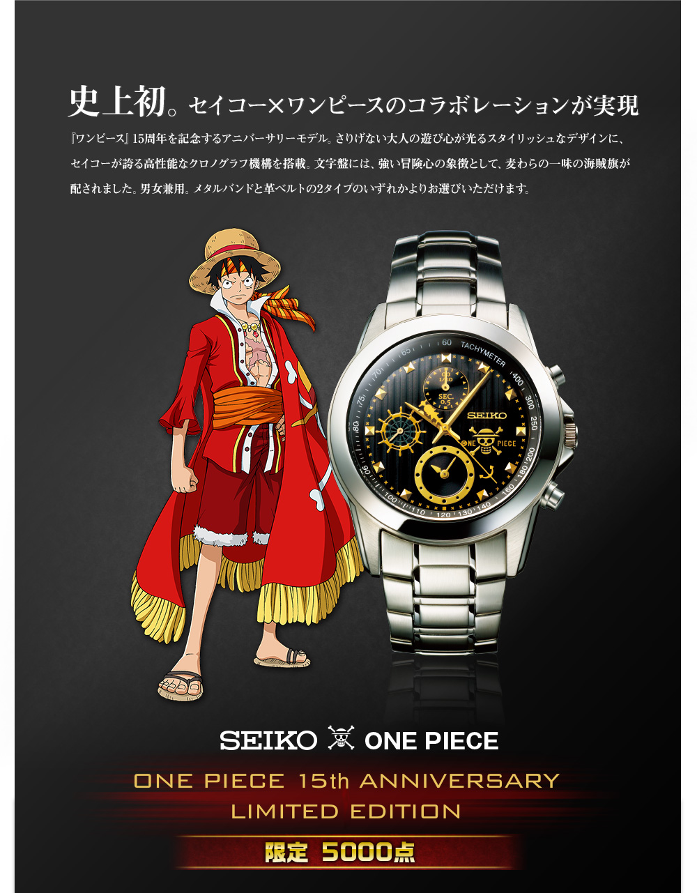 Seiko x One Piece 15th Anniversary Limited Wristwatch Announced - Haruhichan